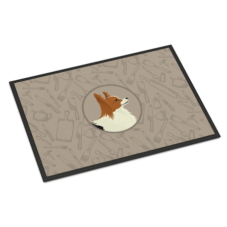 Carolines Treasures 18 x 27 in. Papillon in the Kitchen Indoor or Outdoor Mat CK2200MAT